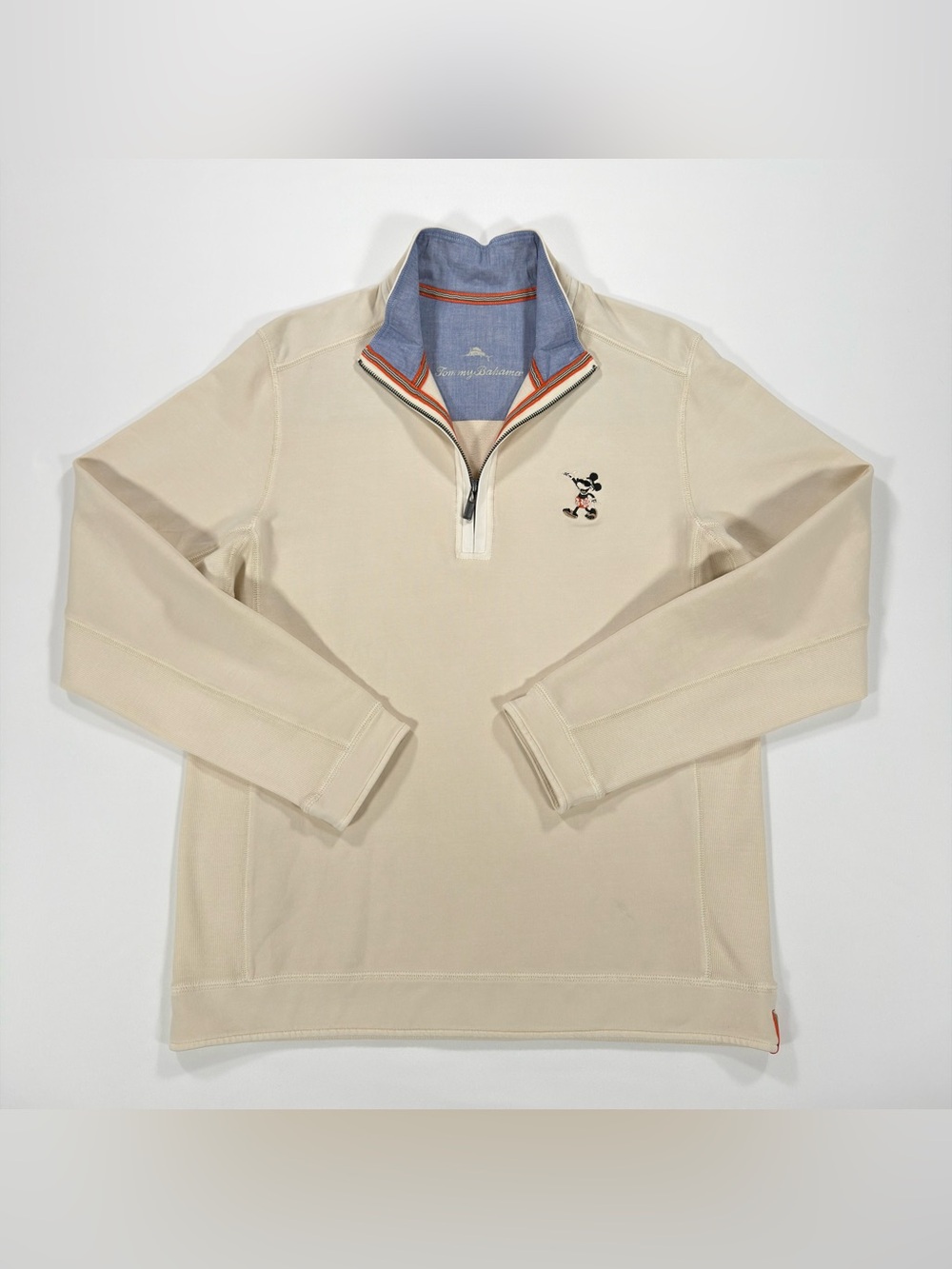 Tommy Bahama Disney Mickey Mouse Medium NWT Men's Quarter Zip Pullover Sweater - Picture 3 of 12
